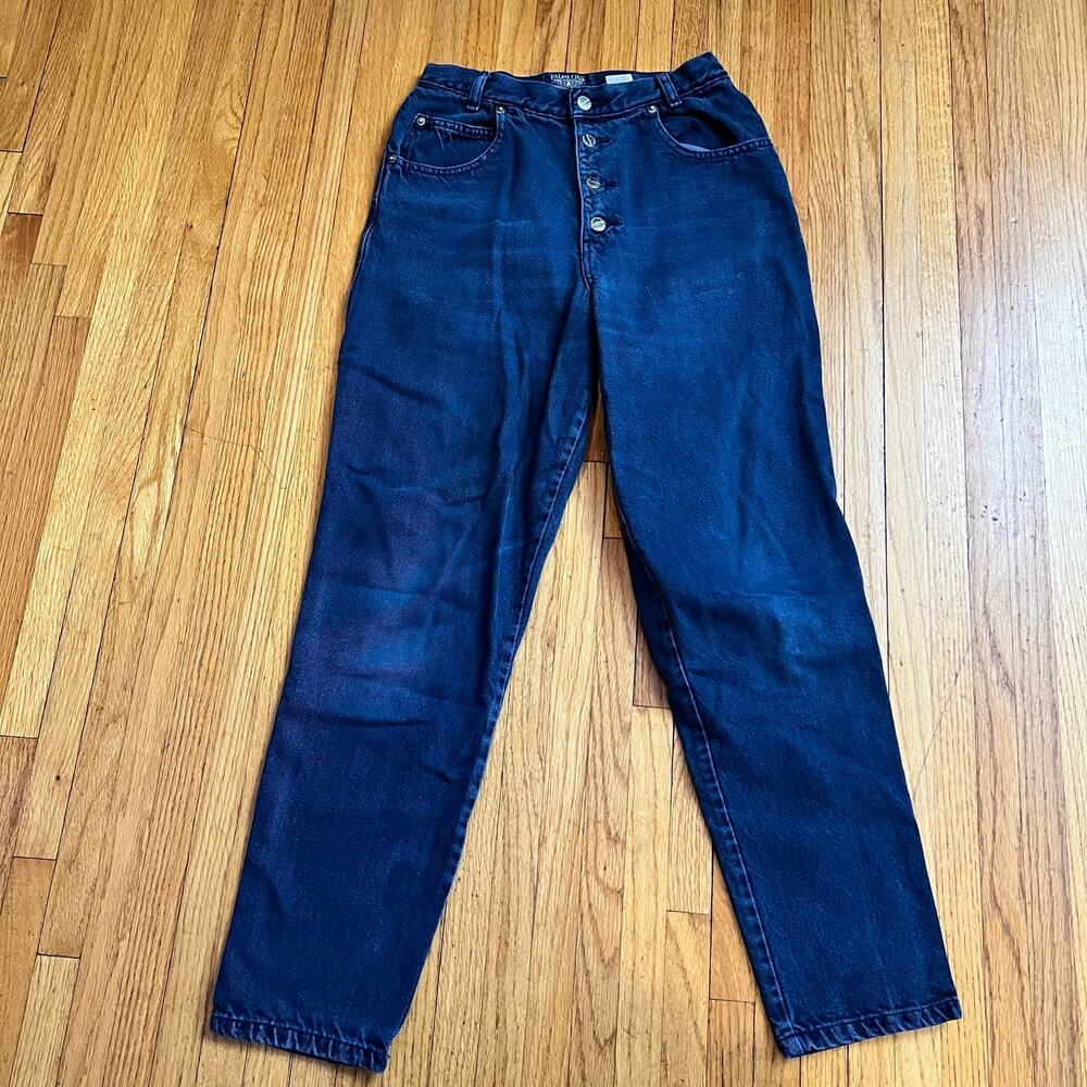 Palmettos Jeans Womens 11 High Rise 80s Vintage Button Front Tapered Mom Blue